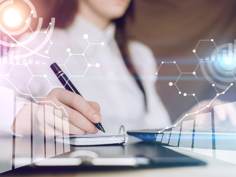 Businesswoman working on a project