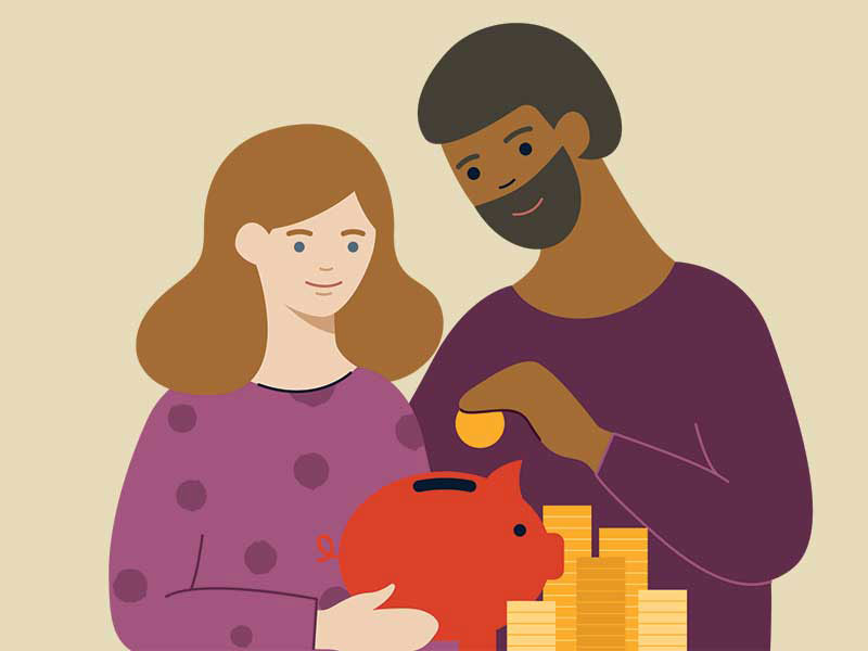 couple saving money together