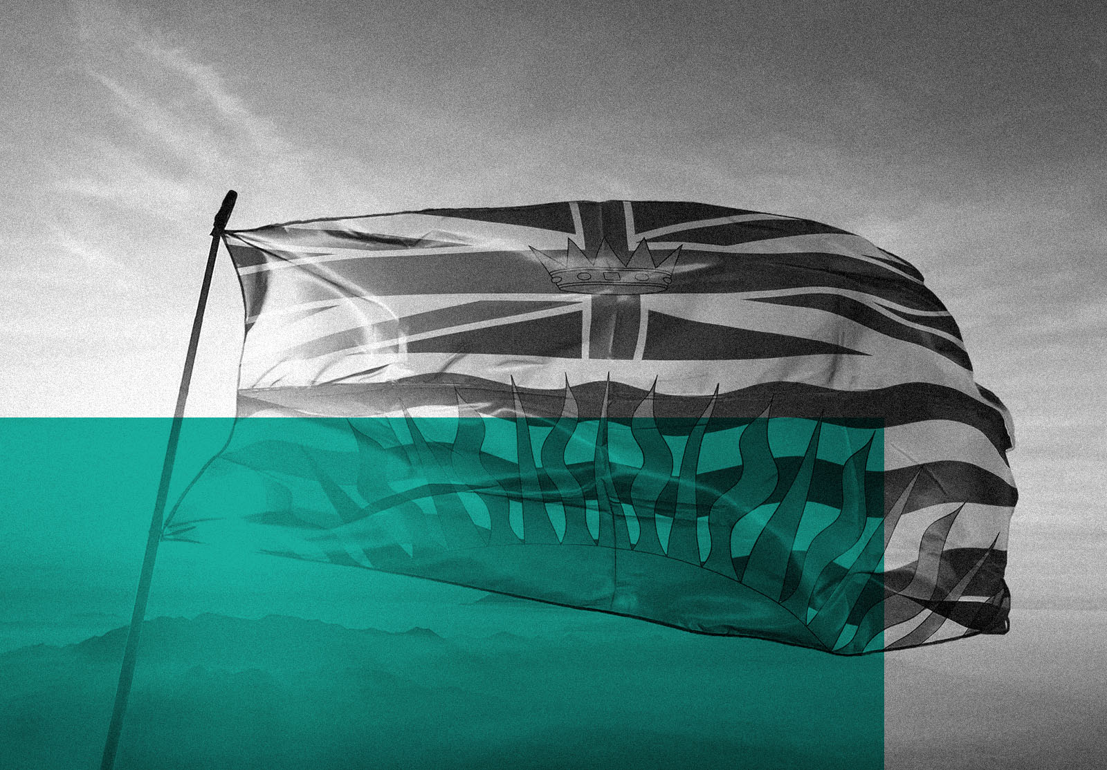 British Columbia flag waving