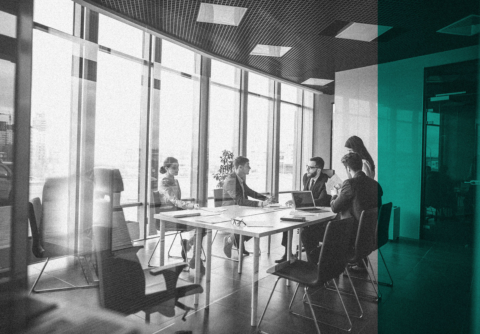 Corporate business team and manager in a meeting