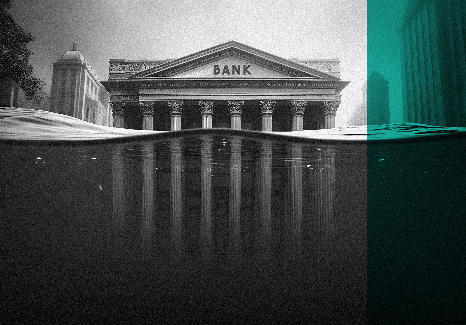 Bank drowning in debt with financial instability