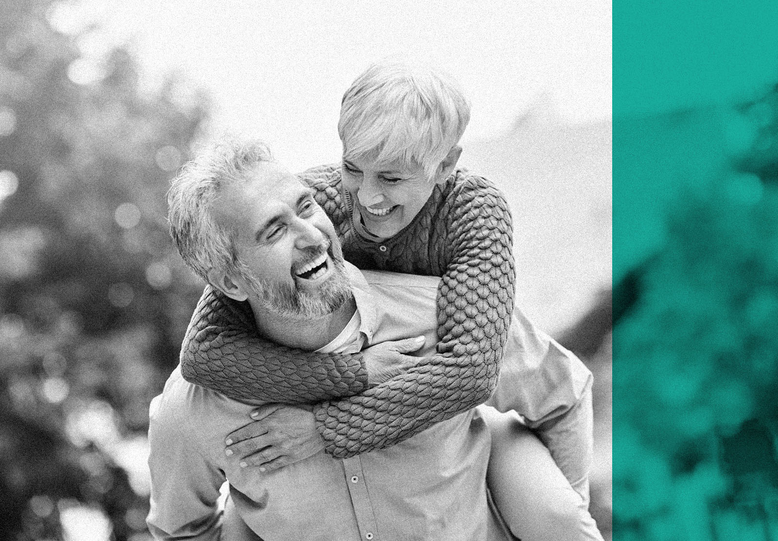 Happy active senior couple outdoors