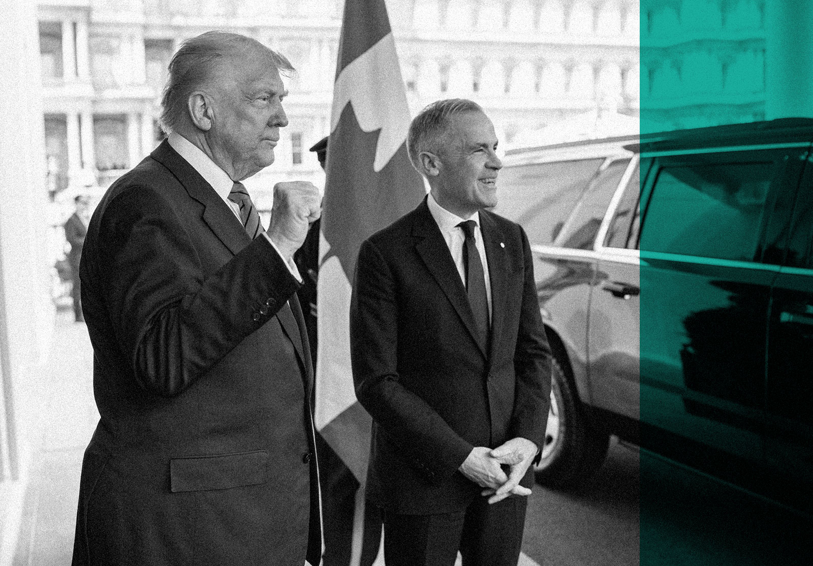 U.S. President Donald Trump with Canadian Prime Minister Mark Carney