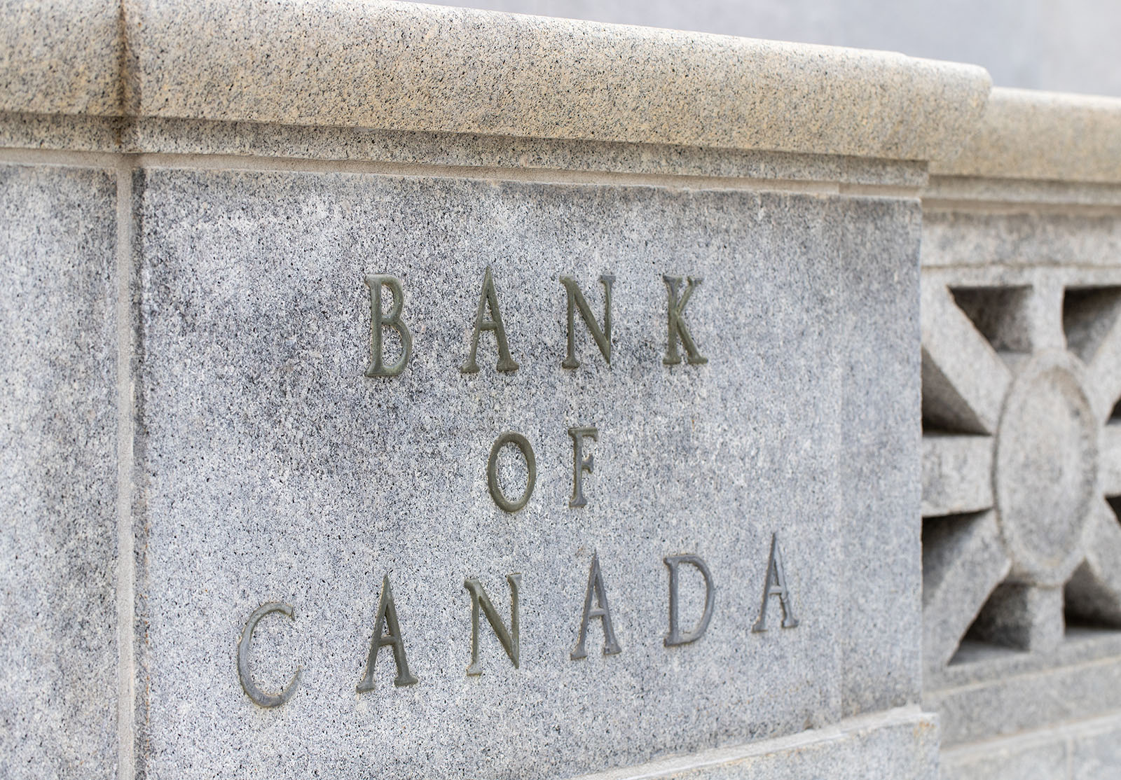 Bank of Canada building sign in Ottawa