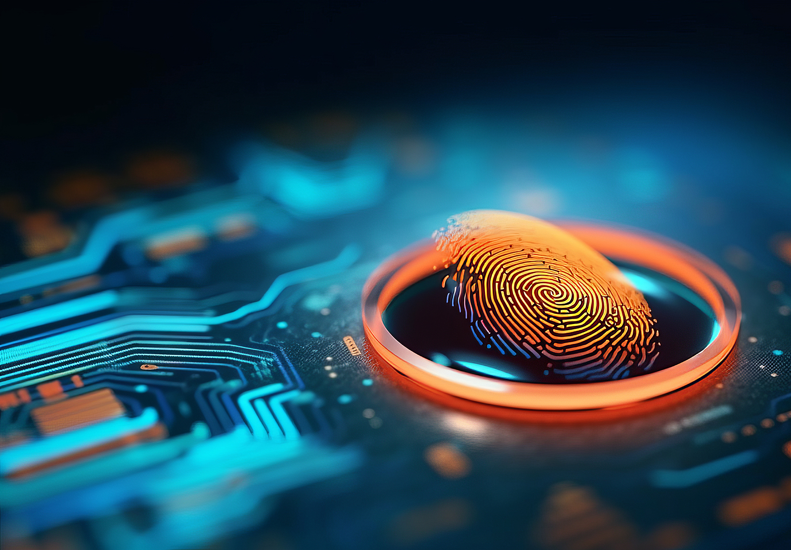 Digital fingerprint scanner, scan biometric identity and access alternate text for this image