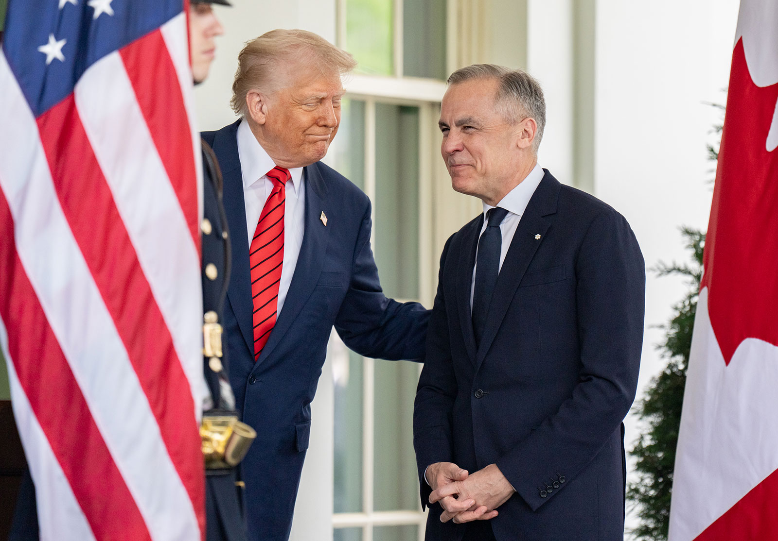 U.S. President Donald Trump with Canada's Prime Minister Mark Carney
