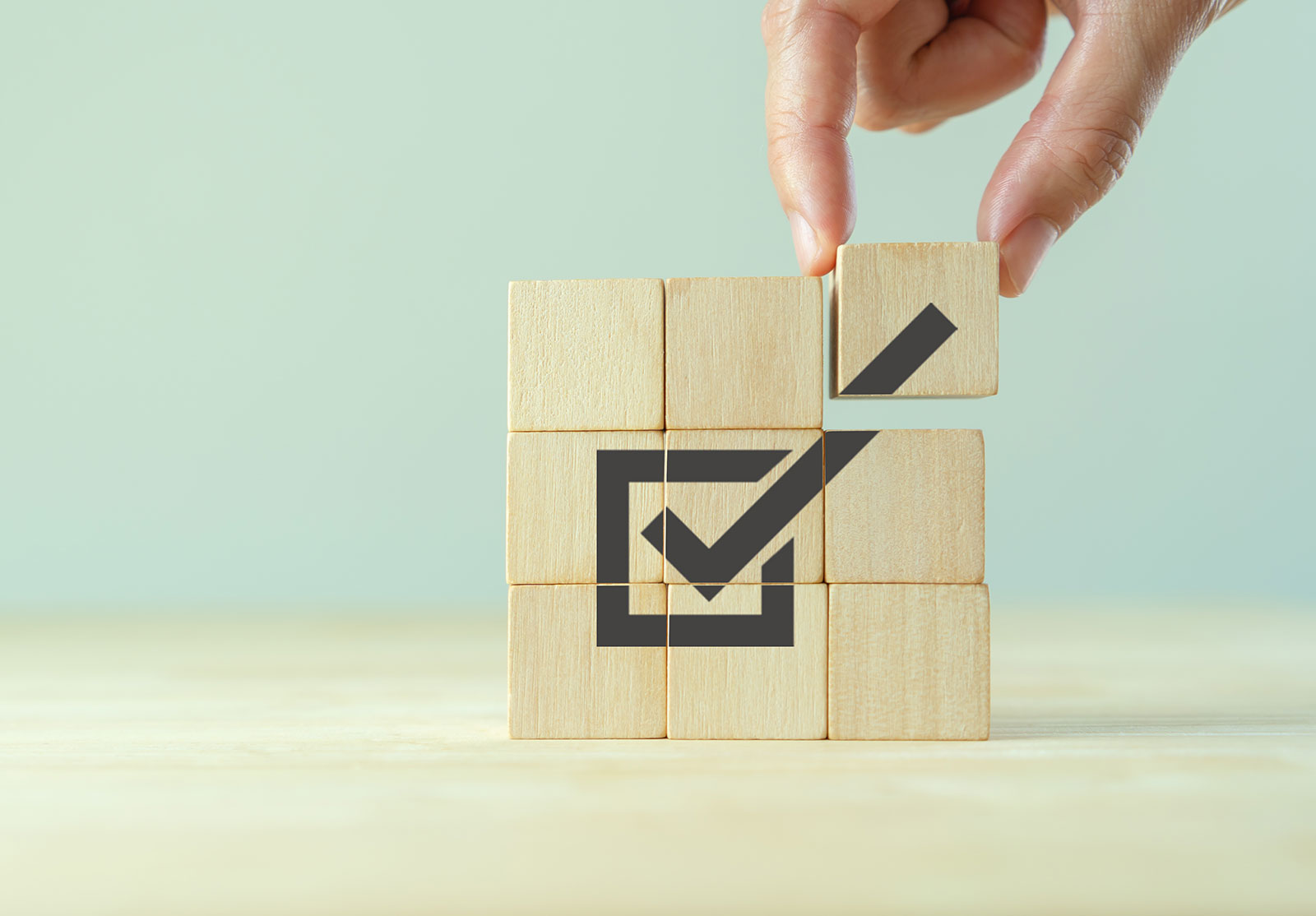 Compliance check mark puzzle