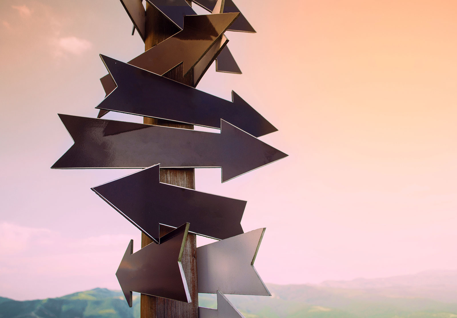 Arrows pointing in all directions