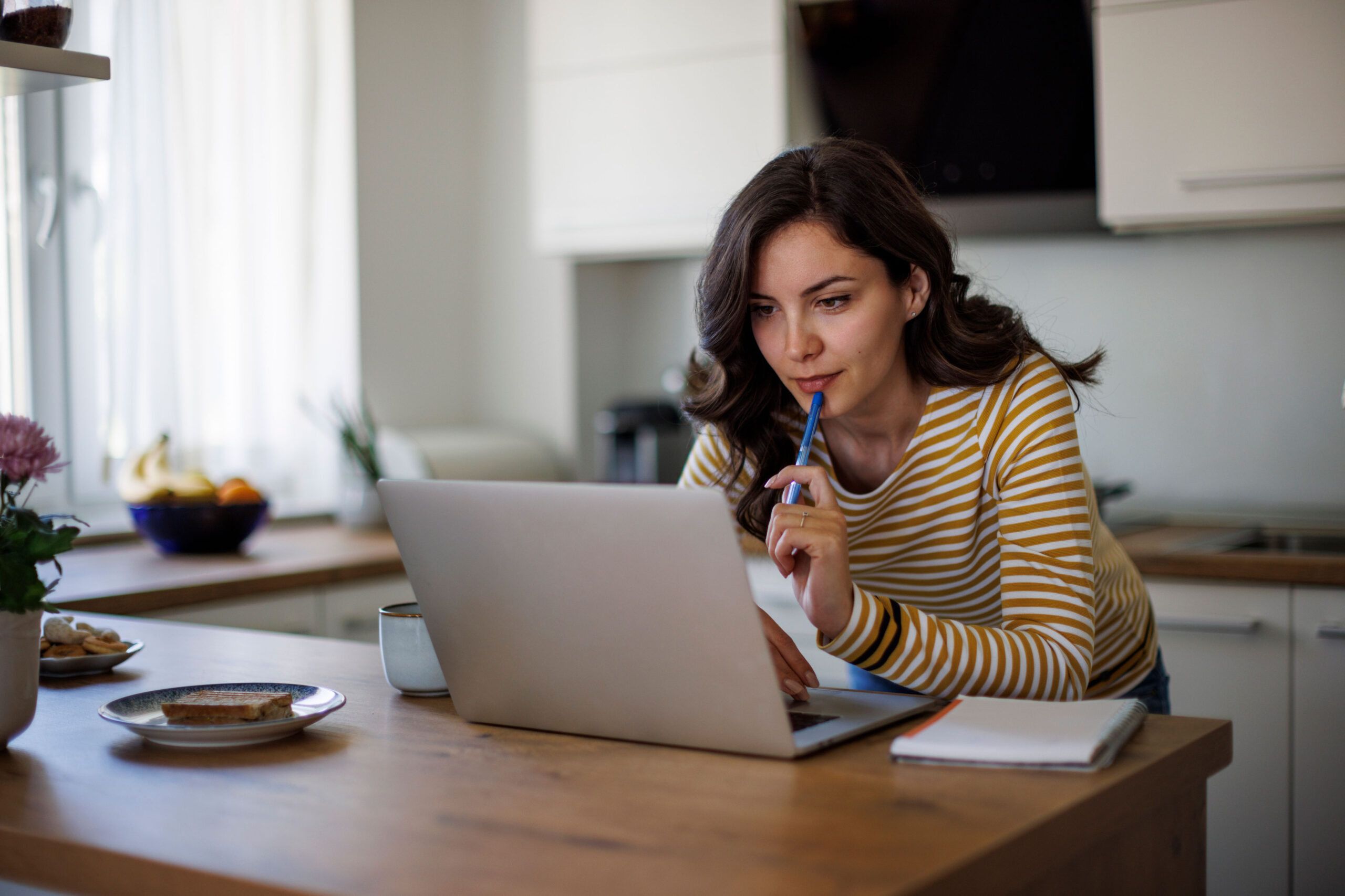 Woman reviewing her finances