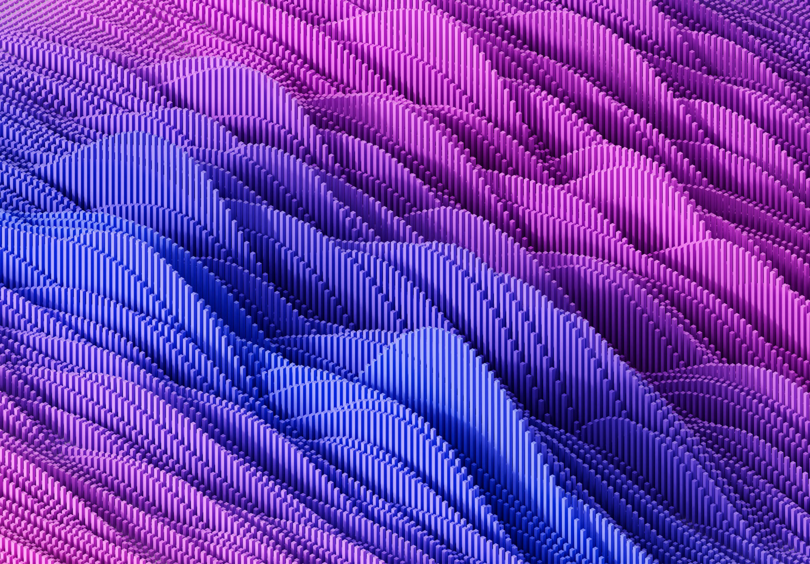 Graphic image of pink and purple waves, made of charts