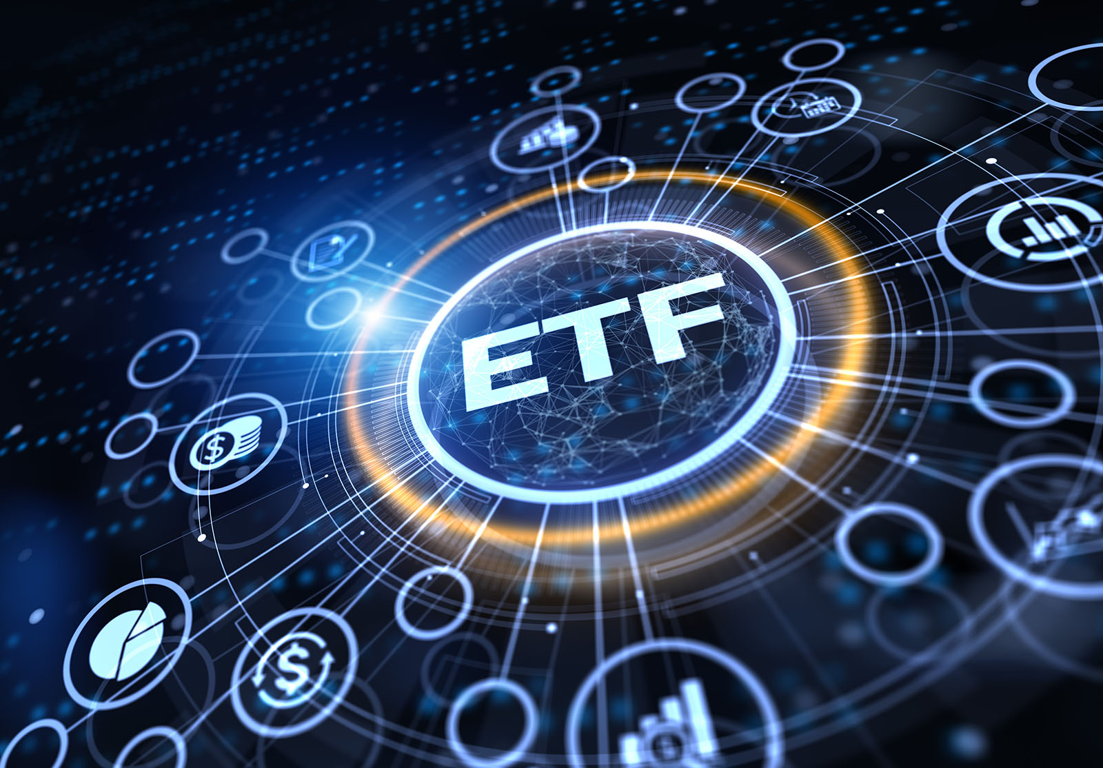 ETF Exchange-traded fund stock market business finance investment concept.