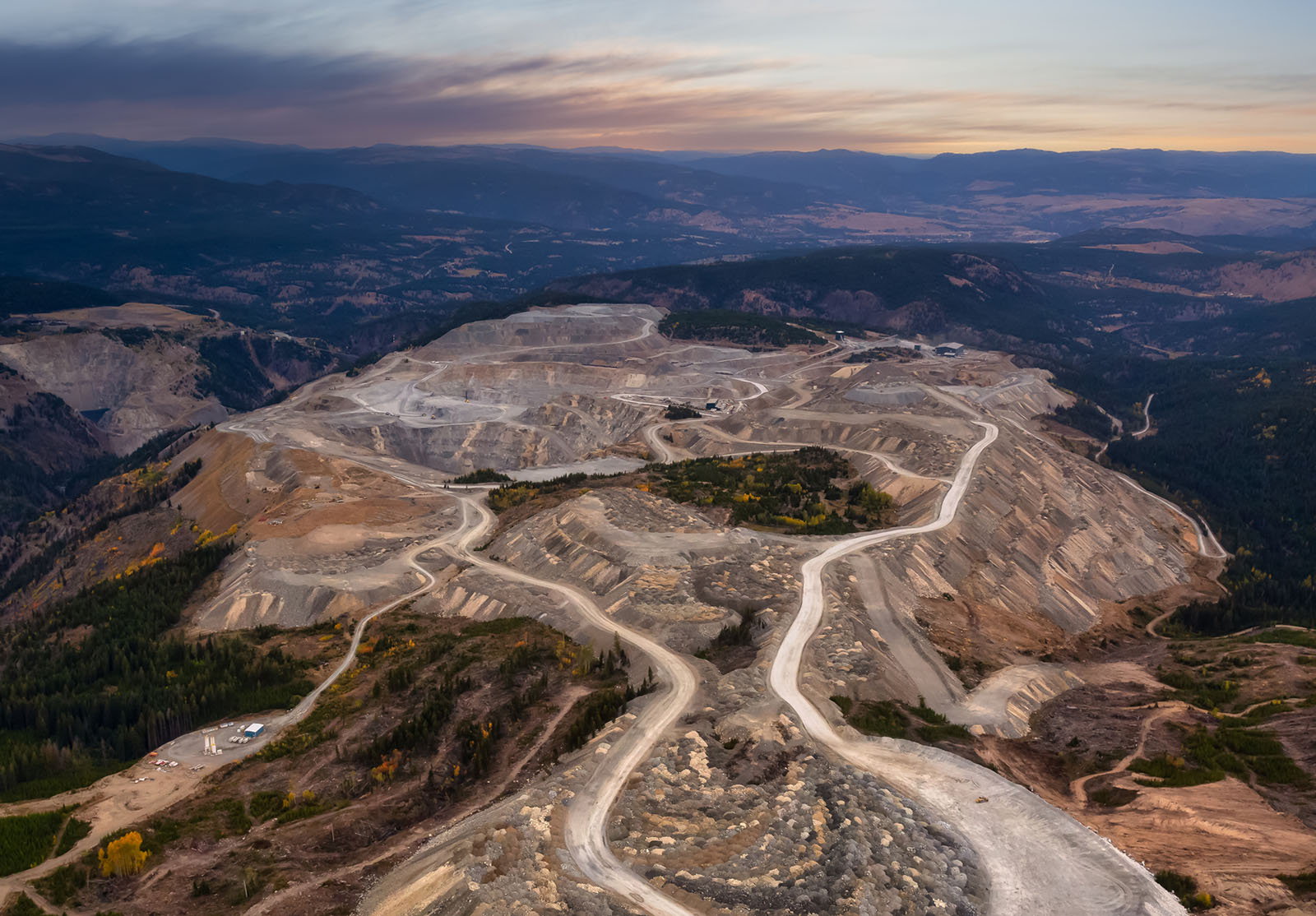 Aerial view from Airplane of a Mining Facility