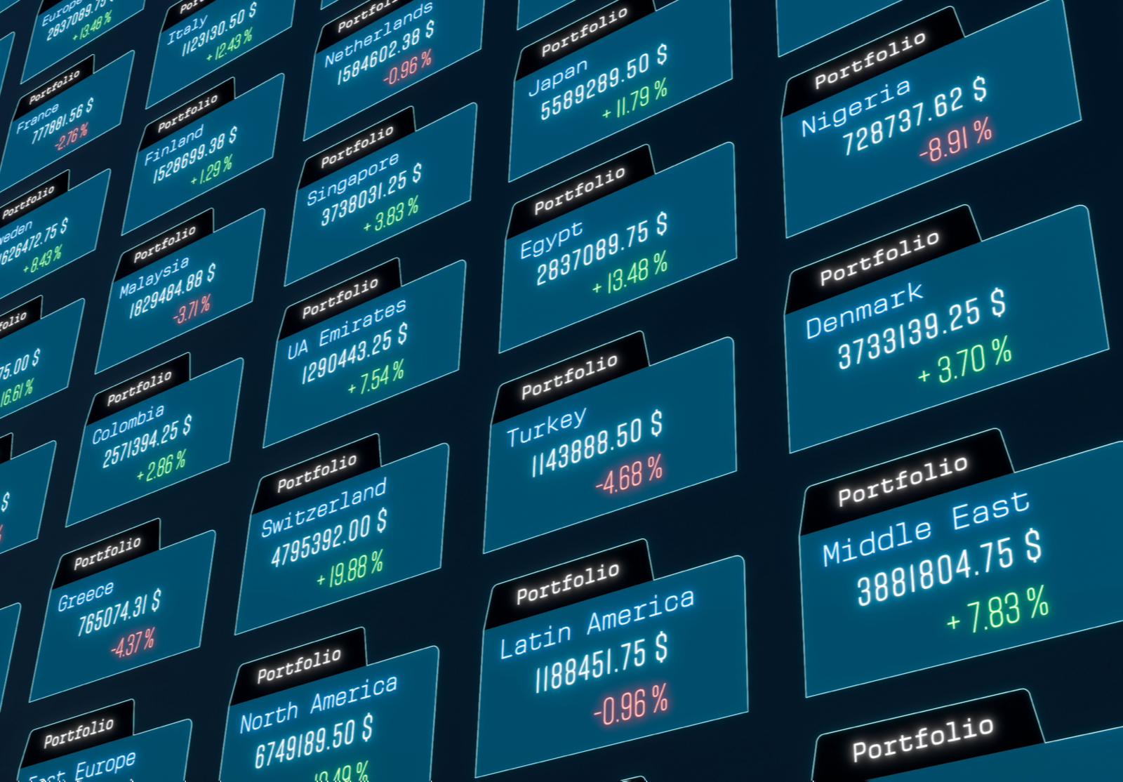 Portfolio management, stock market, investment, trading, waelth, business. alternate text for this image