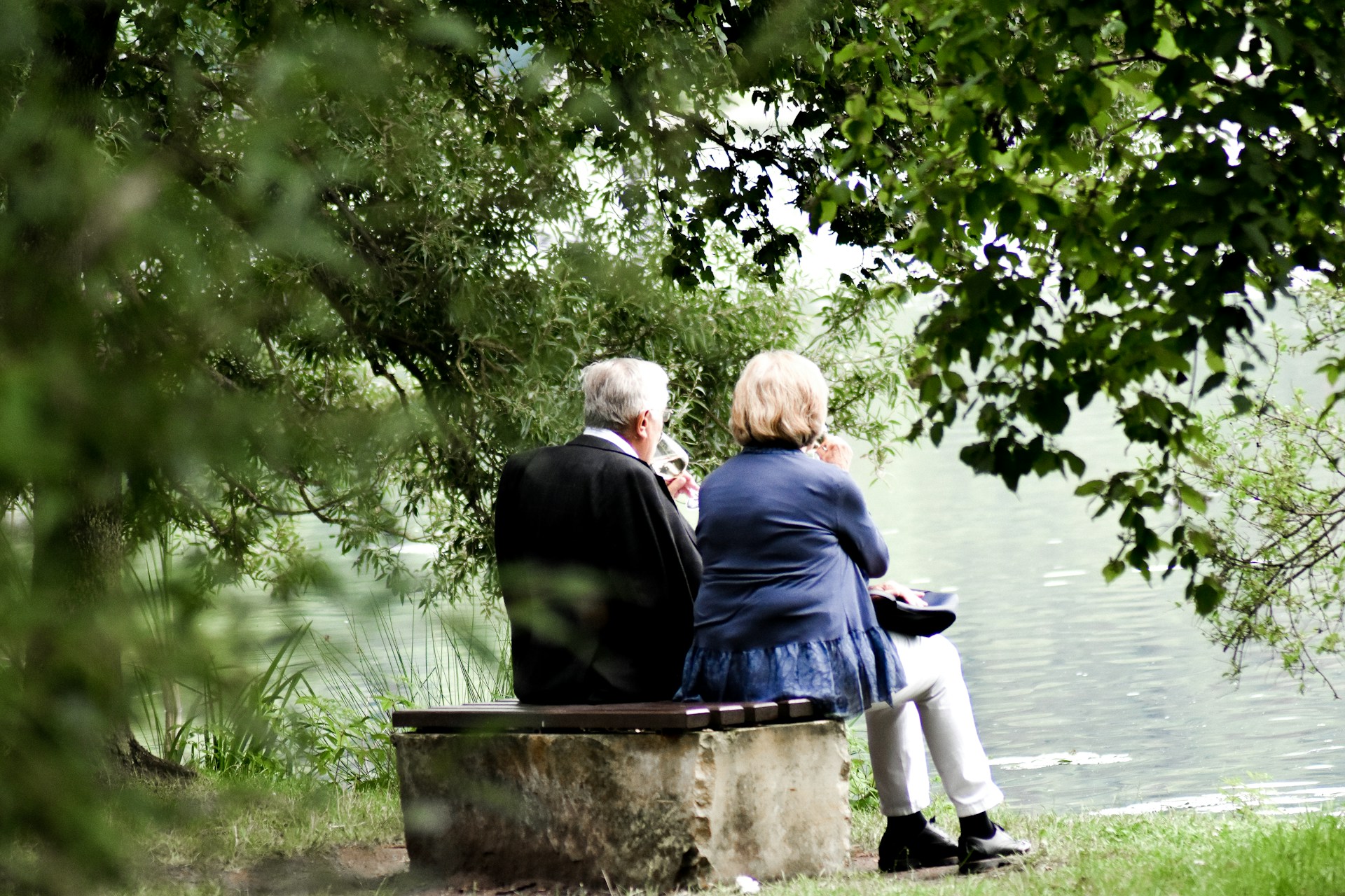 Old couple on a bench